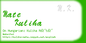 mate kuliha business card